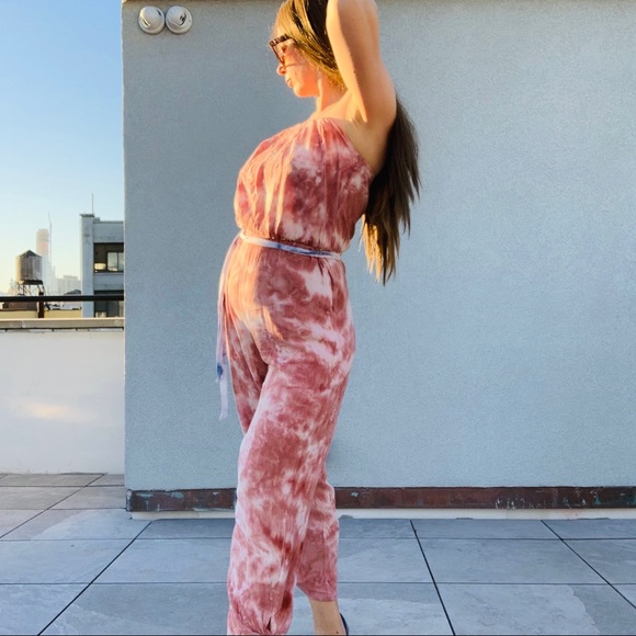 Free People Marble Camo Tye-Dye Strapless Jumpsuit - Picture 12 of 16